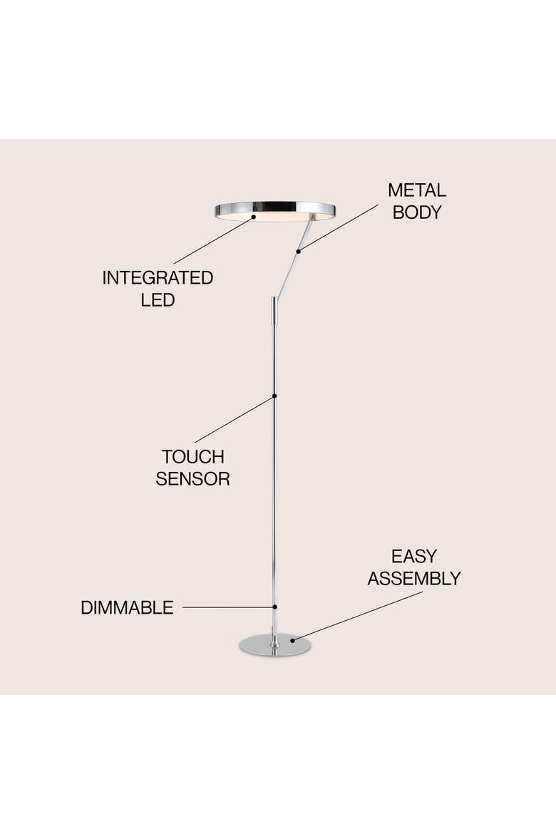 Owen 66.7" Integrated LED Metal Floor Lamp, Alternate, color, Chrome