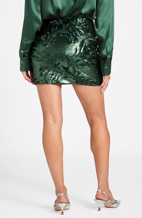 Marciano Daisy Sequin Miniskirt In Green