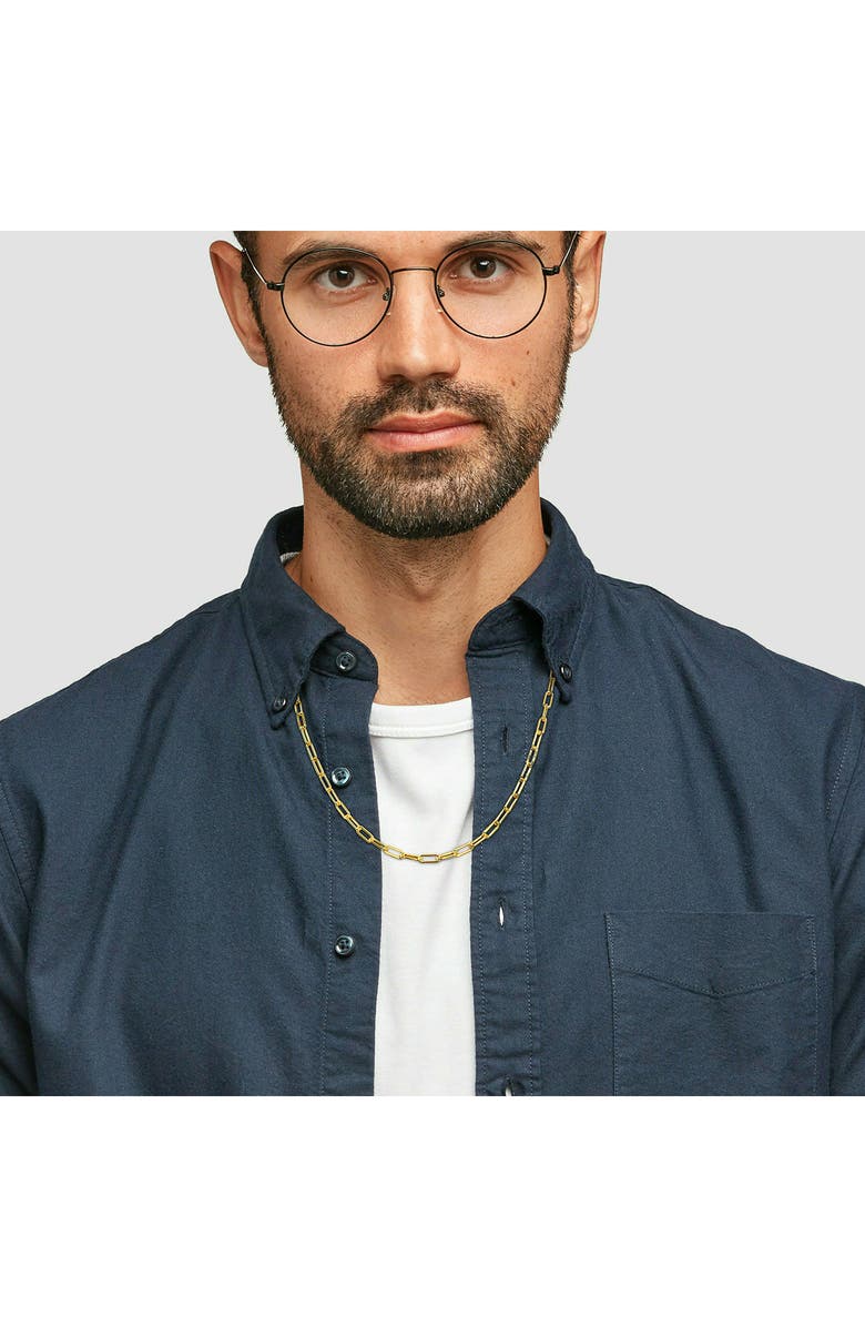 DELMAR Paper Clip Chain Necklace, Alternate, color, Gold