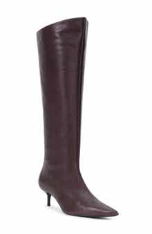 STAUD Sebastian Pointed Toe Kitten Heel Knee-High Boot