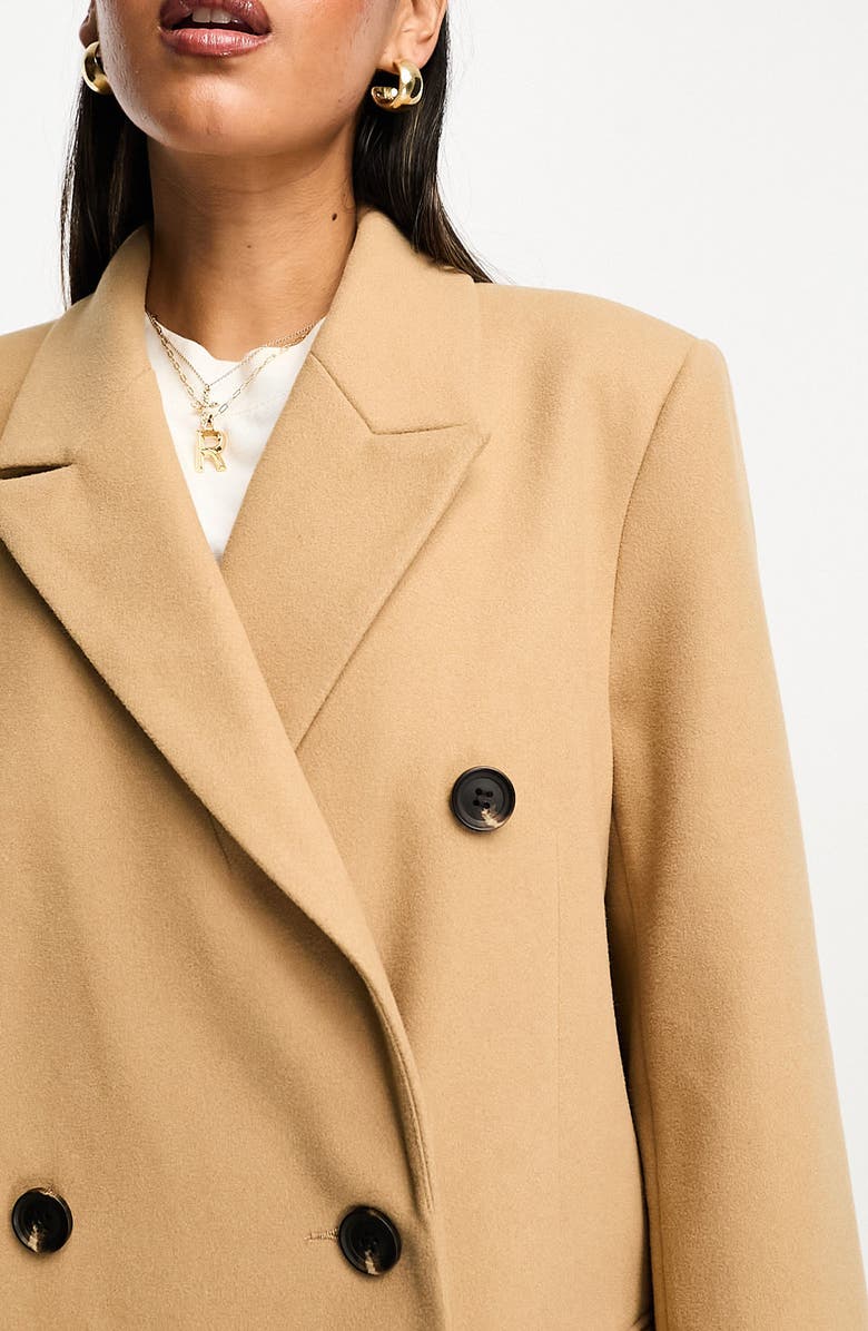 ASOS DESIGN Double Breasted Dad Coat, Alternate, color, 