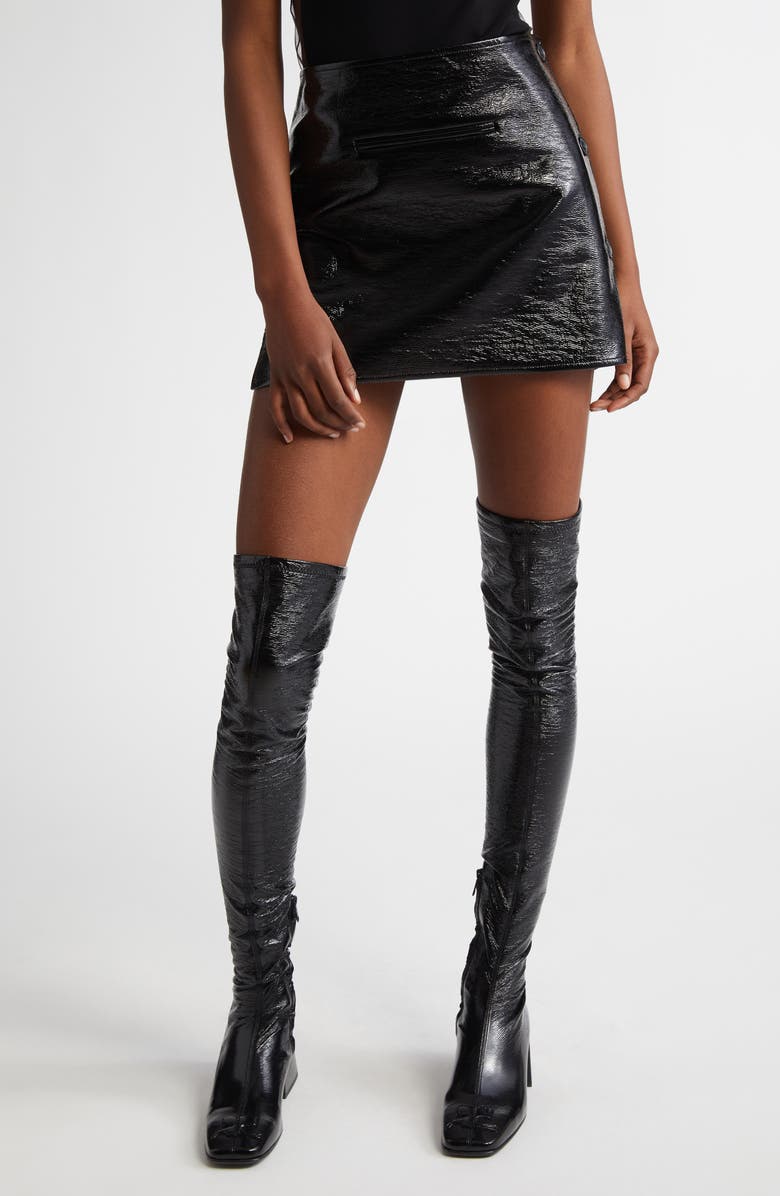 Courrèges Oblique Vinyl Miniskirt, Main, color, 