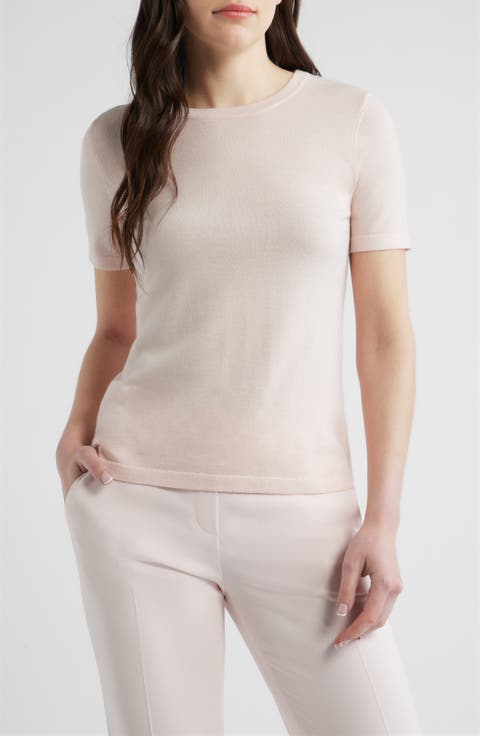 Luxe Washable Short Sleeve Wool Sweater