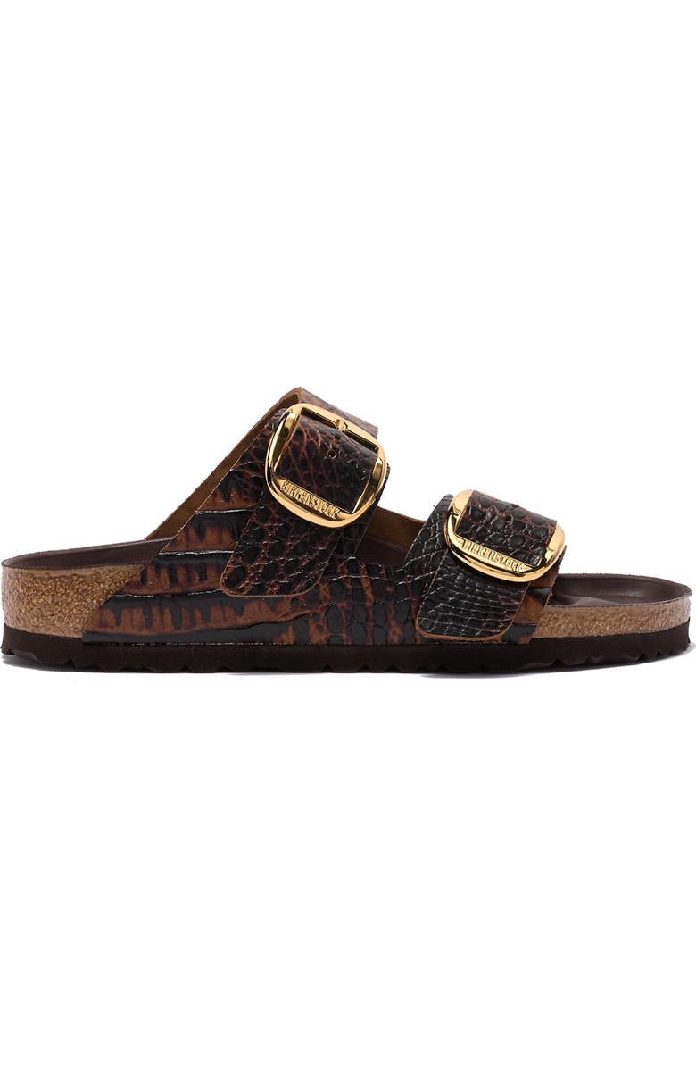Birkenstock Arizona Croc-Embossed Leather Slide Sandal - Discontinued, Alternate, color,