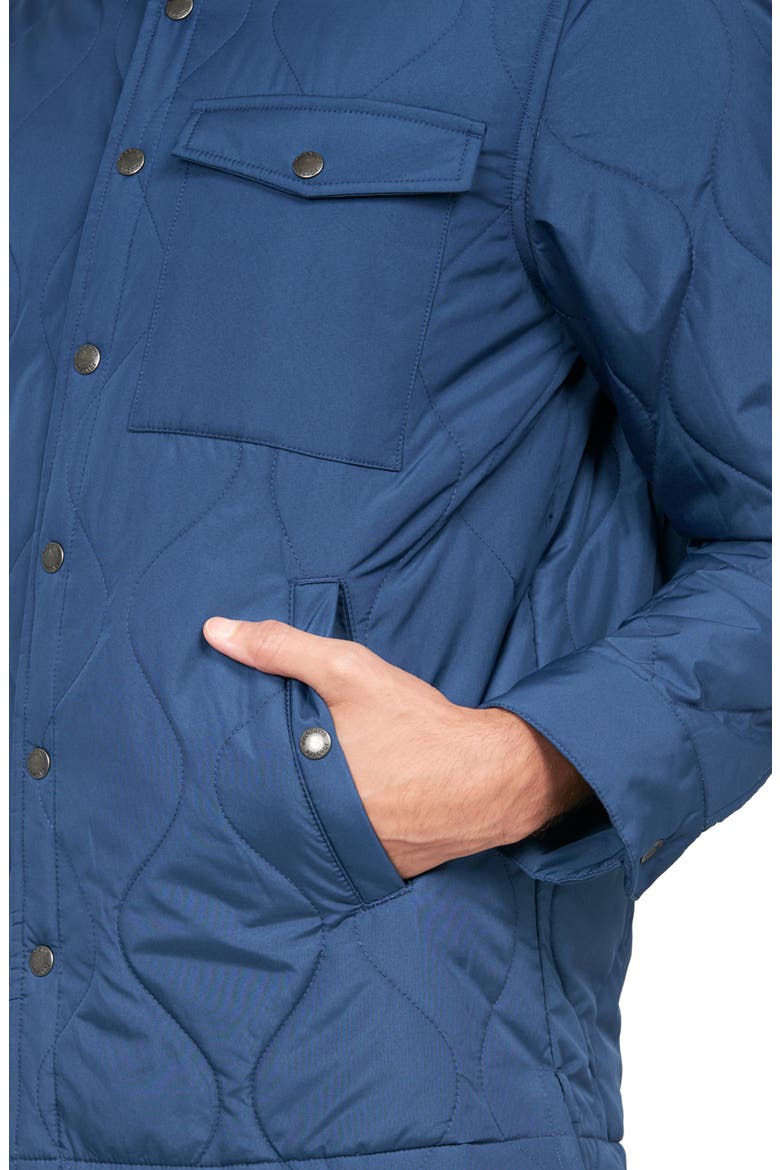 Solid Blue Quilted Shirt Jacket, Alternate, color, BLUE