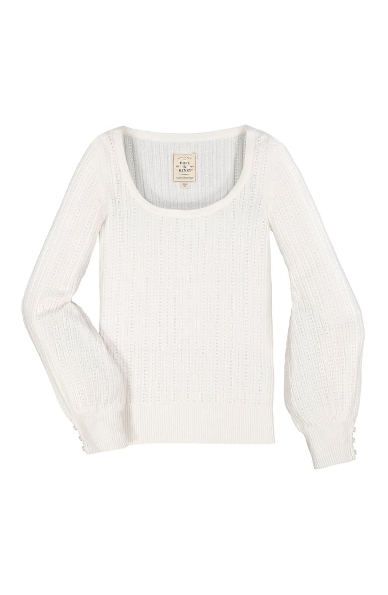 Hope & Henry Women's Scoop Neck Pointelle Sweater, Alternate, color,