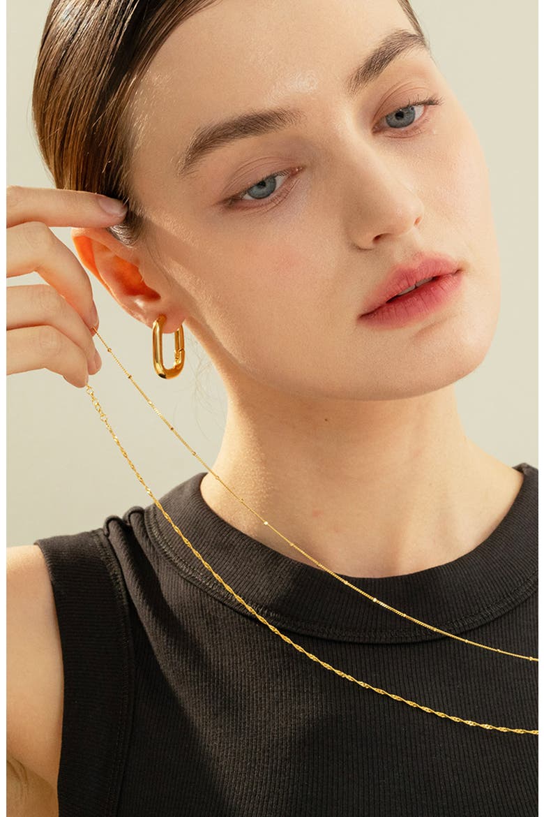 14k Gold Plated Angie Earrings Dainty Minimalist Studs, Alternate, color, Gold
