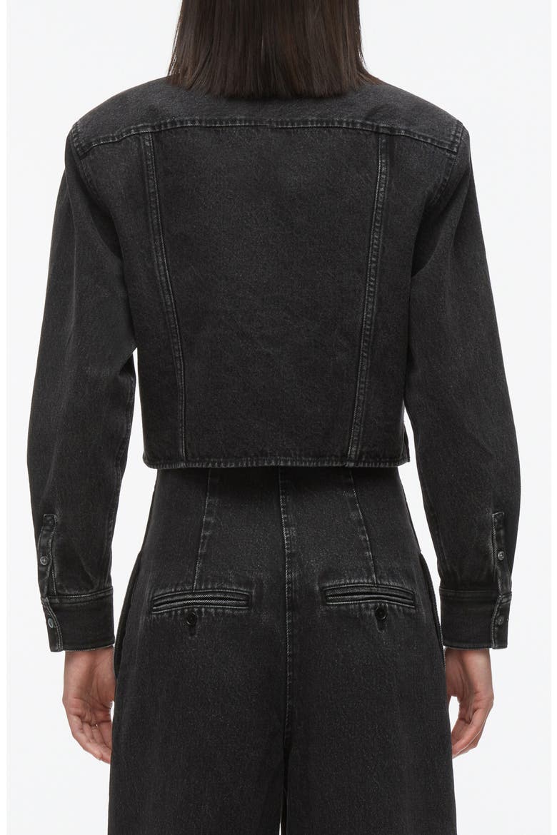 Cropped Denim Shirt Jacket, Alternate, color, WASHED BLACK