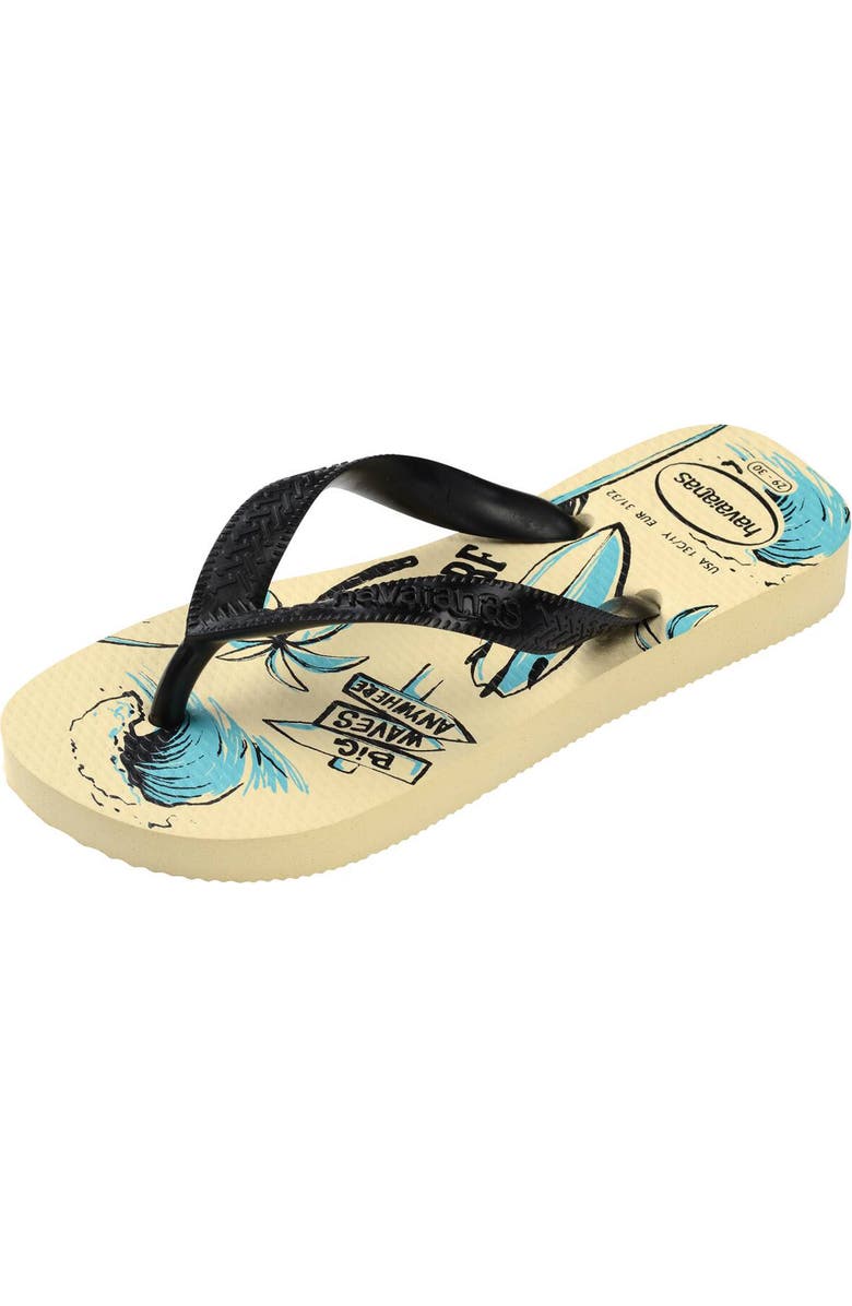 Havaianas Printed Footbed Flip-Flops, Alternate, color, Buttercream