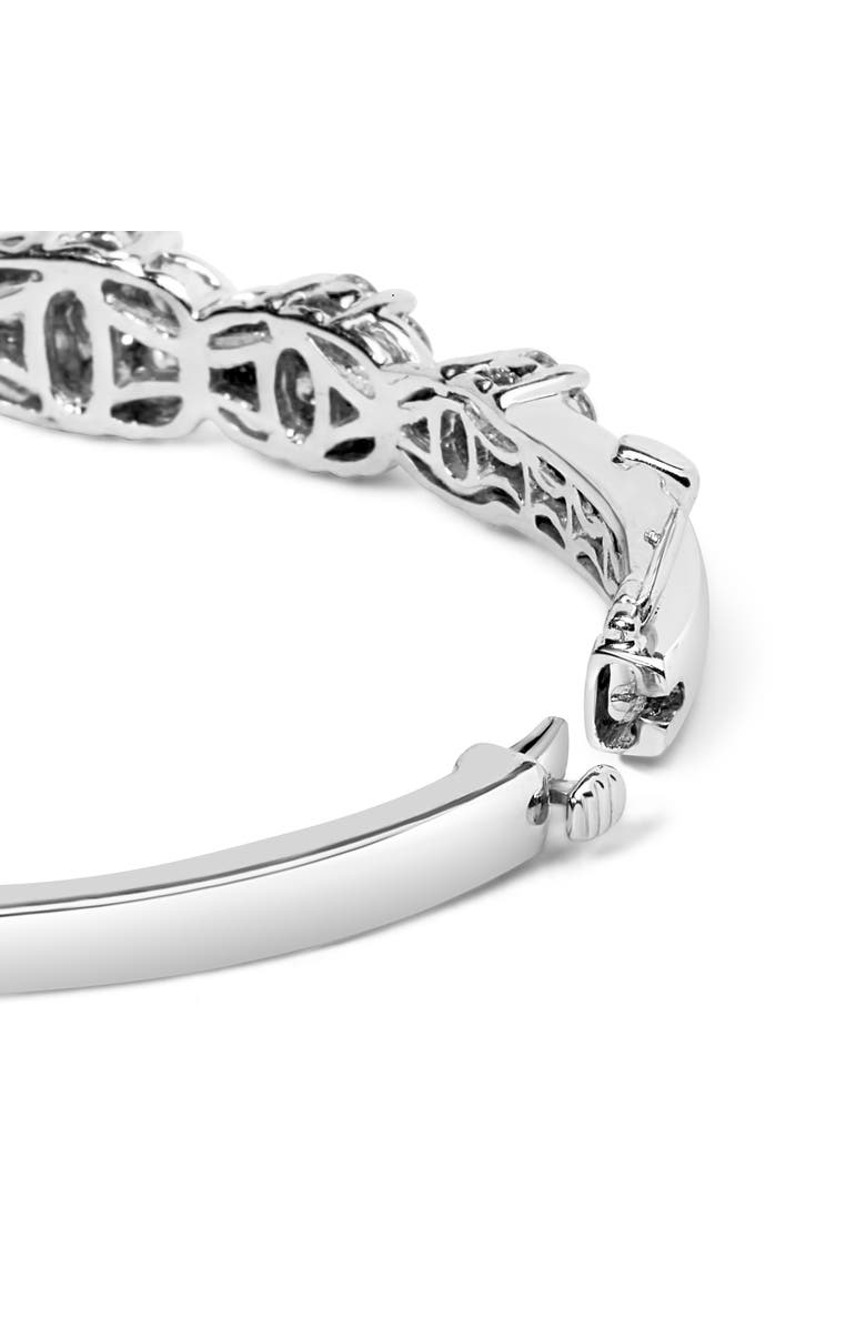 Haus of Brilliance 14K White Gold 2 1/2 Cttw Diamond Graduating Floral Cluster Bangle Bracelet, Alternate, color, White