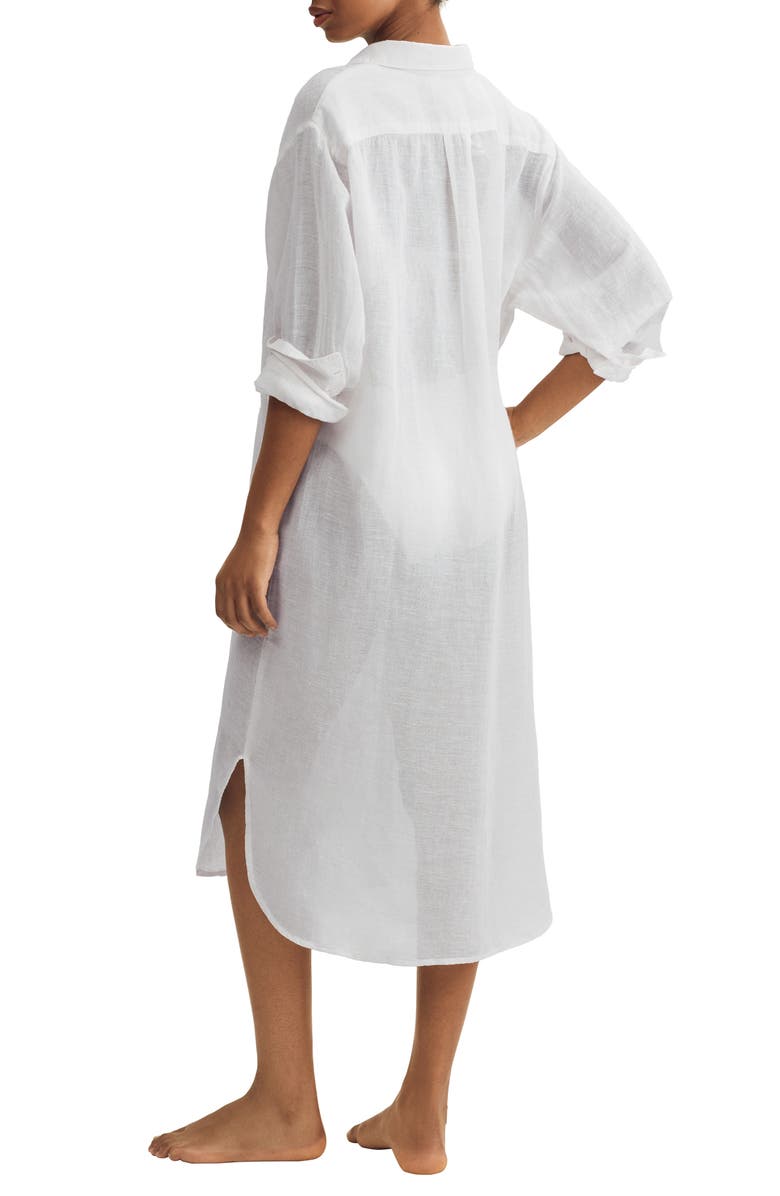 Polo Ralph Lauren Maxi Organic Cotton & Linen Cover-Up Shirtdress, Alternate, color, 