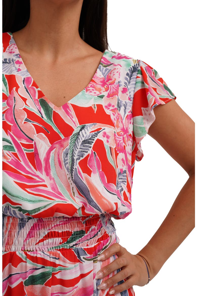 Flutter Sleeve Midi Dress, Alternate, color, MAGDALENA