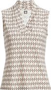 Anne Klein Triple Pleat Geo Print Sleeveless Top