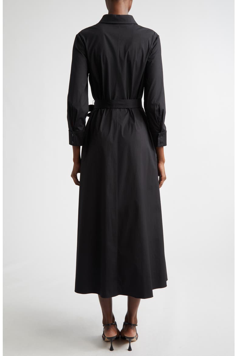 Poppy Embroidered Belted Stretch Poplin Shirtdress, Alternate, color, BLACK MULTI