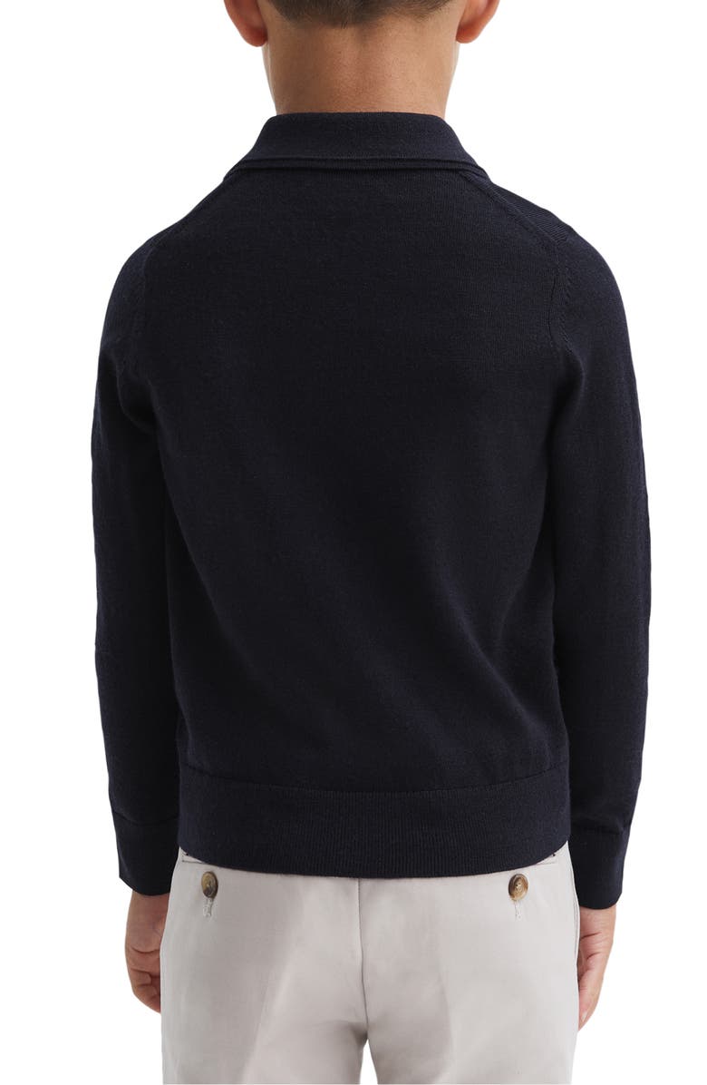 Reiss Kids' Trafford Jr. Wool Polo Sweater, Alternate, color, Navy