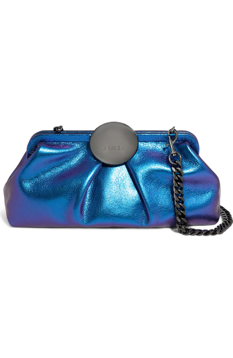 AIMEE Full Circle Frame Clutch, Alternate, color, Midnight Metallic
