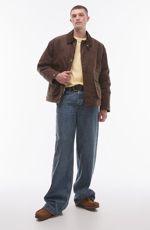 Corduroy Collar Waxed Effect Jacket