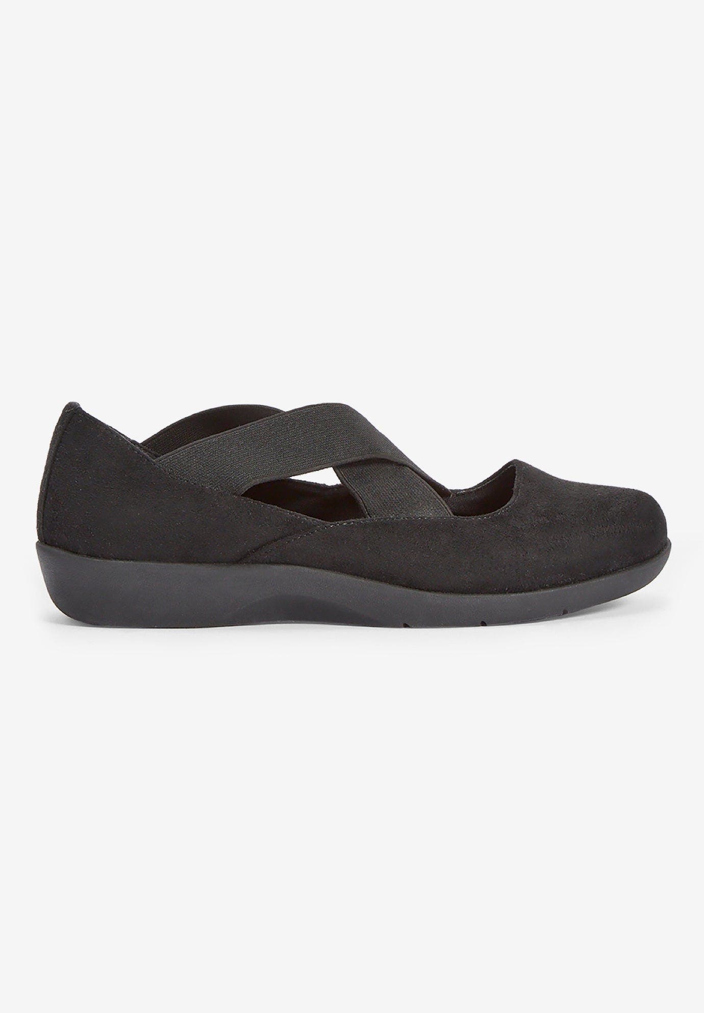 Comfortview The Stacia Mary Jane Flat, Alternate, color, Black