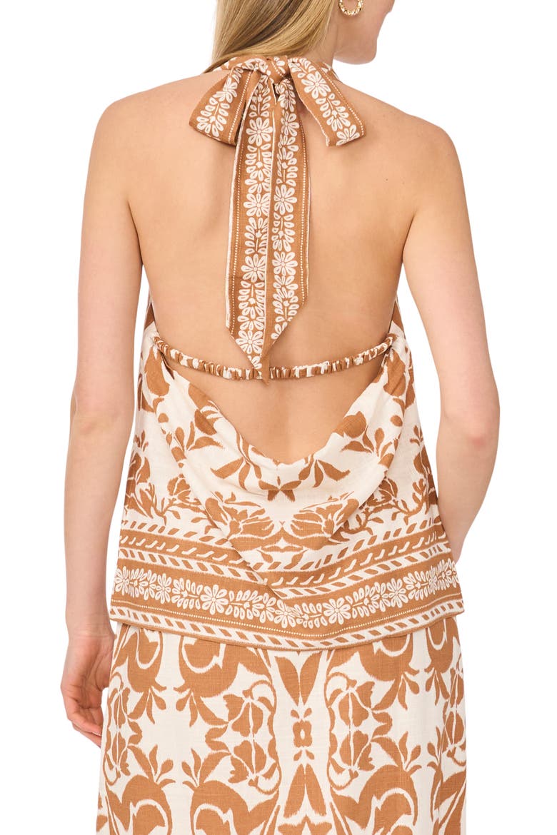 Printed Halter Top, Alternate, color, EGRET