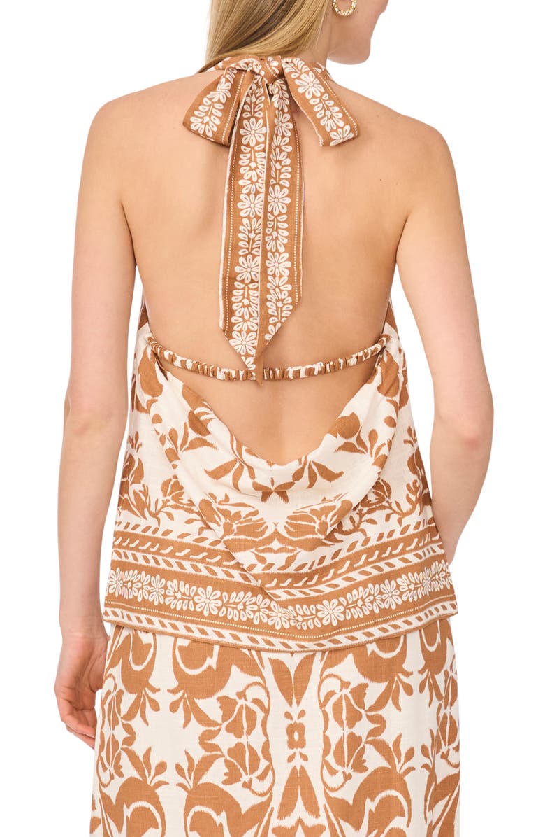 Parker Printed Halter Top, Alternate, color, Egret