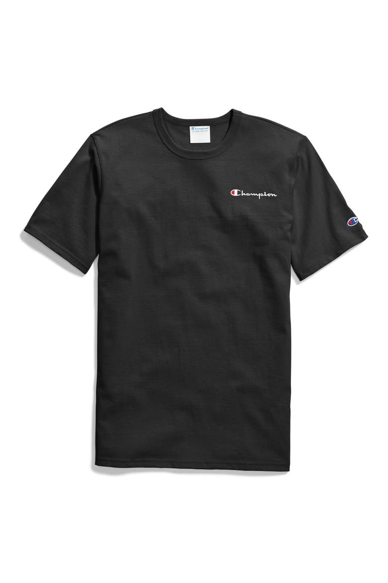 Logo Embroidered Crewneck T-Shirt, Alternate, color, BLACK