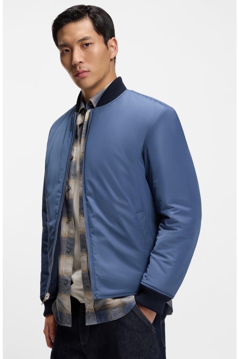 Corle Quilted Water Repellent Reversible Bomber Jacket, Alternate, color, DARK BLUE