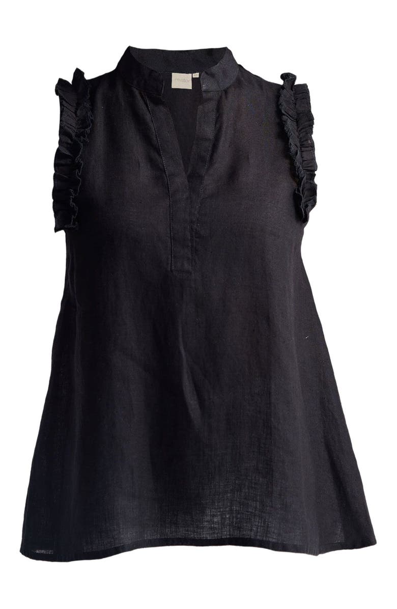 Reistor Sleeveless Hemp Top with Ruffles, Alternate, color, Black