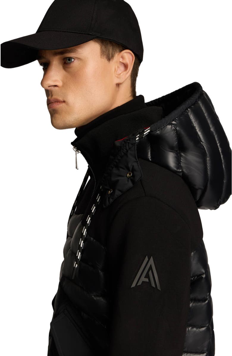 Alpenhaus Nimbus Lightweight Mixed Media Hybrid Bomber Jacket, Alternate, color, Black