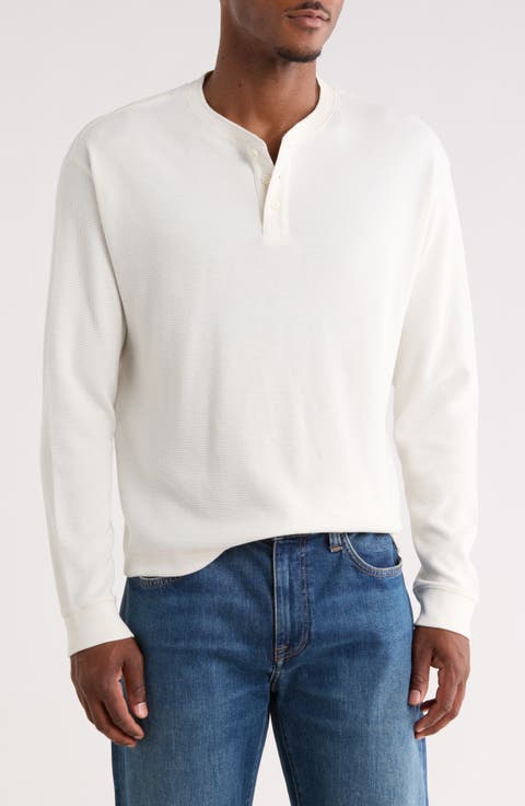 Long Sleeve Waffle Knit Henley