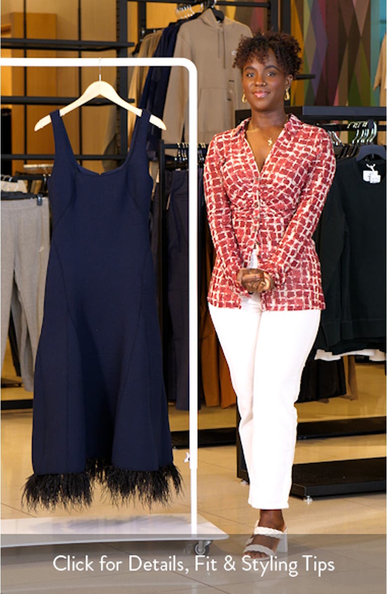 Brussels Feather Trim Midi Dress, sales video thumbnail