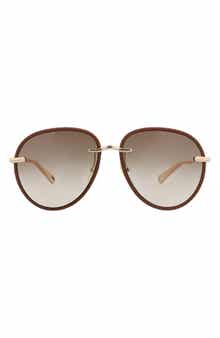 Chloé 57mm Round Gradient Sunglasses