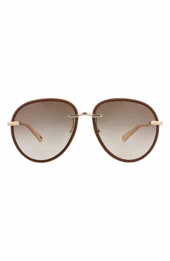 Chloé 57mm Round Gradient Sunglasses