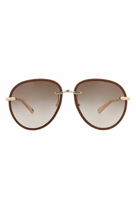 Chloé 57mm Round Gradient Sunglasses