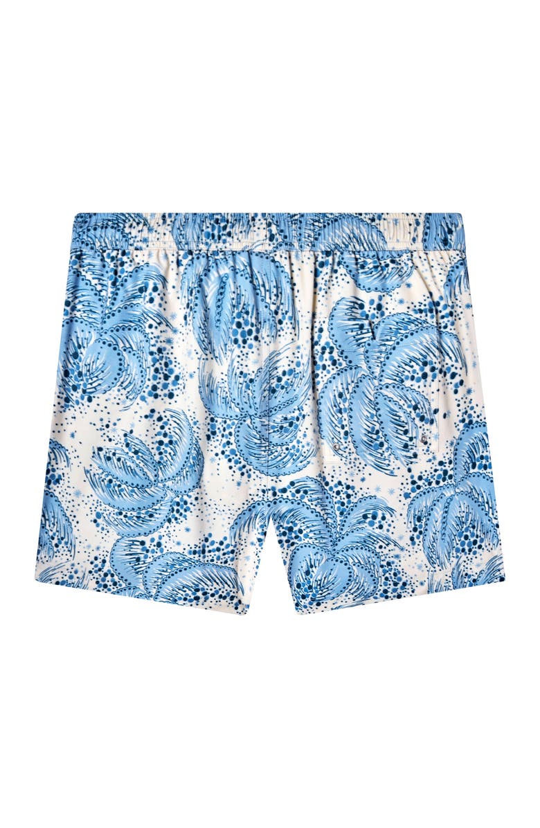 Tombolo Palm Fronds Swim Trunks, Alternate, color, Blue