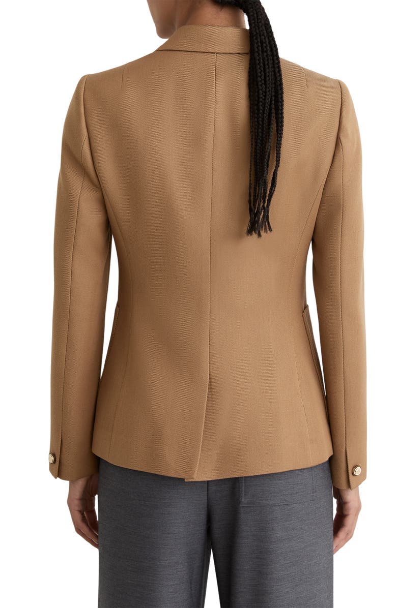 Reiss Gigi Double Breasted Cutaway Wool Blend Blazer, Alternate, color, Camel