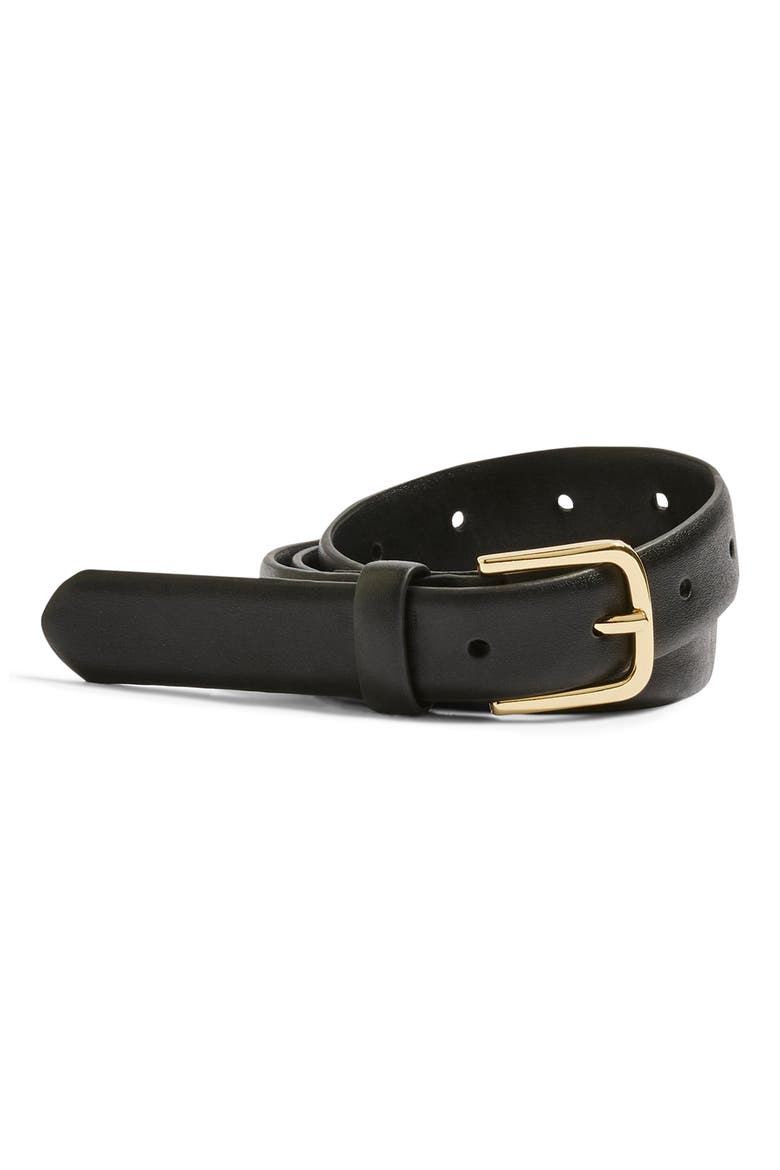 Faux Leather Belt, Main, color, BLACK