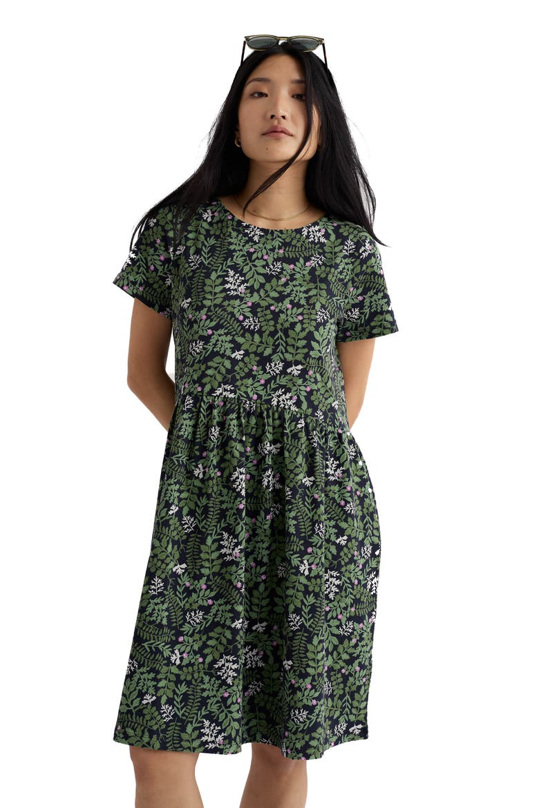 Carleon Cove Organic Cotton T-Shirt Dress, Alternate, color, PRESSED HERBS INKWELL