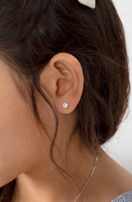 Tiny Blessings 14k Gold 4mm Round Cut Studs Screw Back Earrings In Metallic