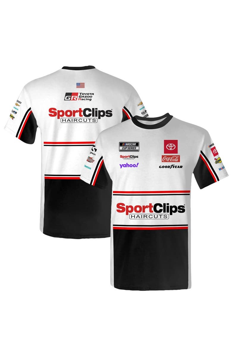JOE GIBBS RACING TEAM COLLECTION Men's Joe Gibbs Racing Team Collection White Denny Hamlin SportClips Uniform T-Shirt, Main, color, White