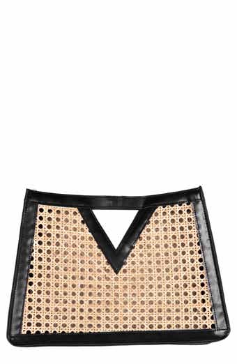 Adornia Rattan Frame Clutch