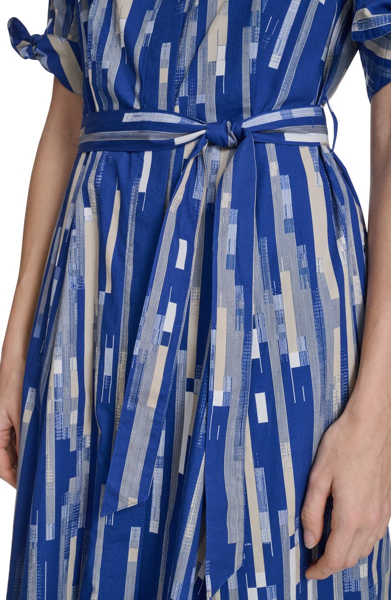 Calvin Klein Short Sleeve Cotton Shirtdress, Alternate, color, Ultramarine Multi