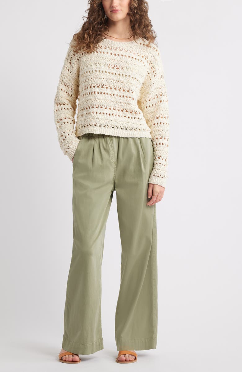 Treasure & Bond Open Stitch Cotton Sweater, Alternate, color, Ivory Dove