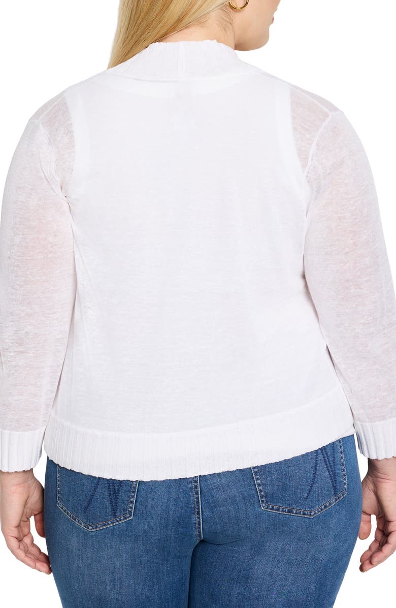 NIC+ZOE Linen Blend Bolero Cardigan, Alternate, color, Paper White