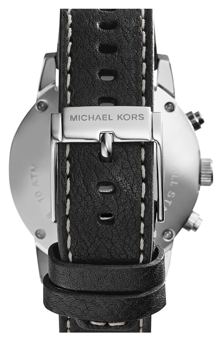MICHAEL Michael Kors Michael Kors 'Scout' Chronograph Leather Strap Watch, 43mm, Alternate, color, 