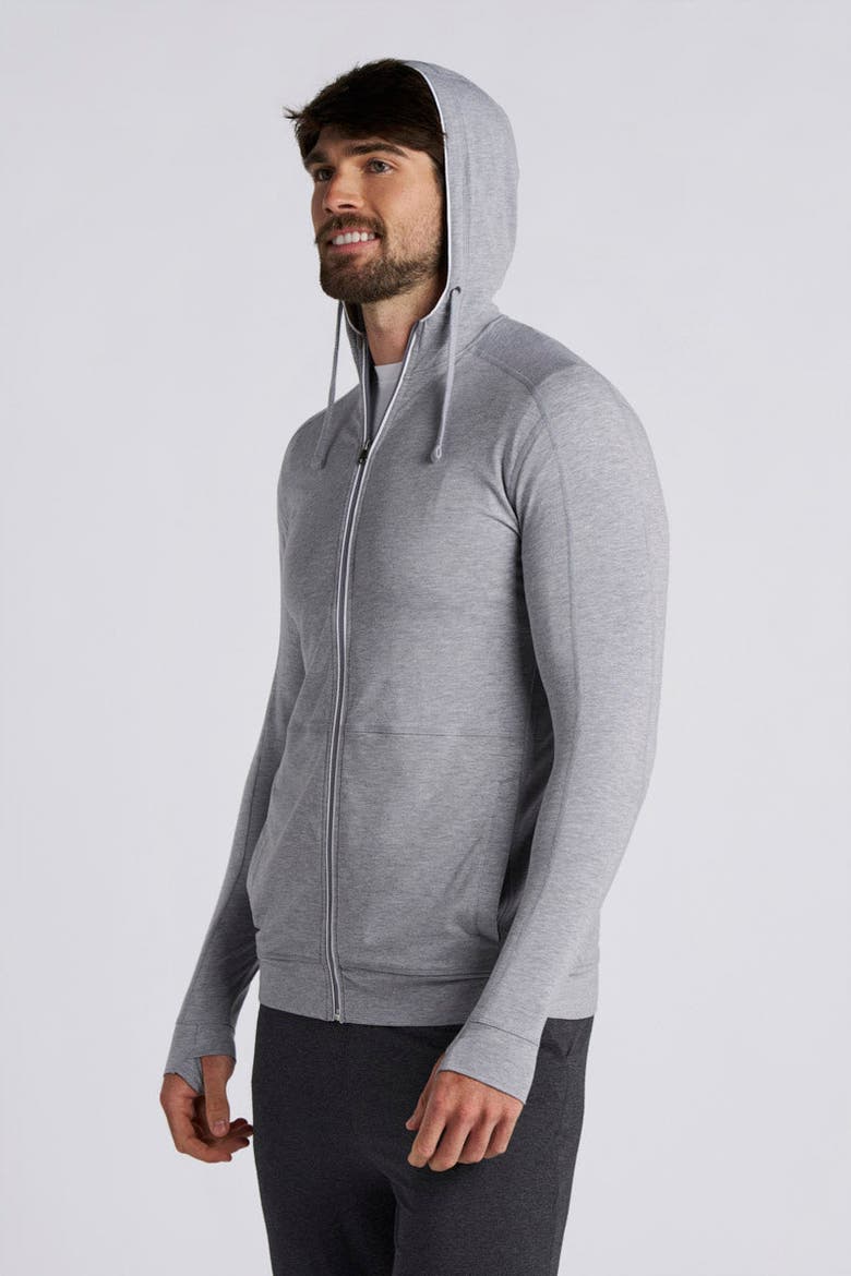 Men's LumaLeo Zip-Up Hoodie, UPF 50+ Sun Protection, Alternate, color, Grey Heather
