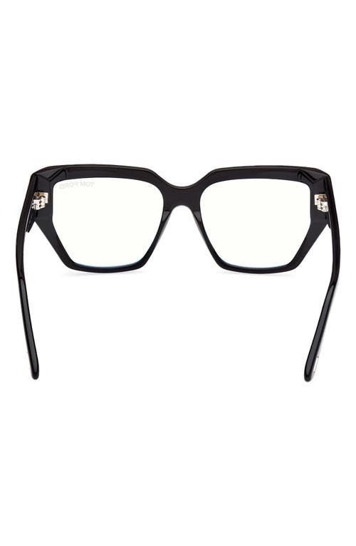 Tom Ford 54mm Square Blue Light Blocking Optical Glasses In Black