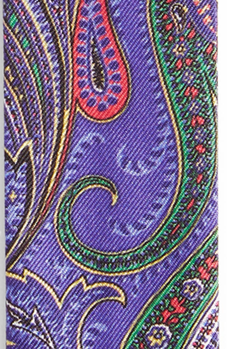 CLIFTON WILSON Purple Paisley Silk Suspenders, Alternate, color, Purple
