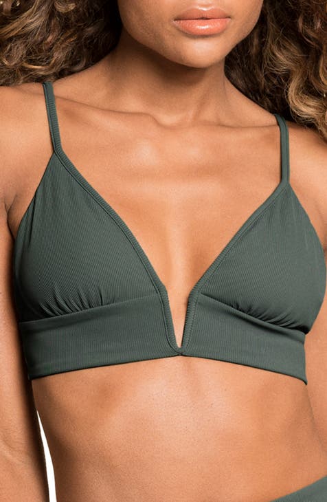 Crocodile Green Parade Reversible Bikini Top