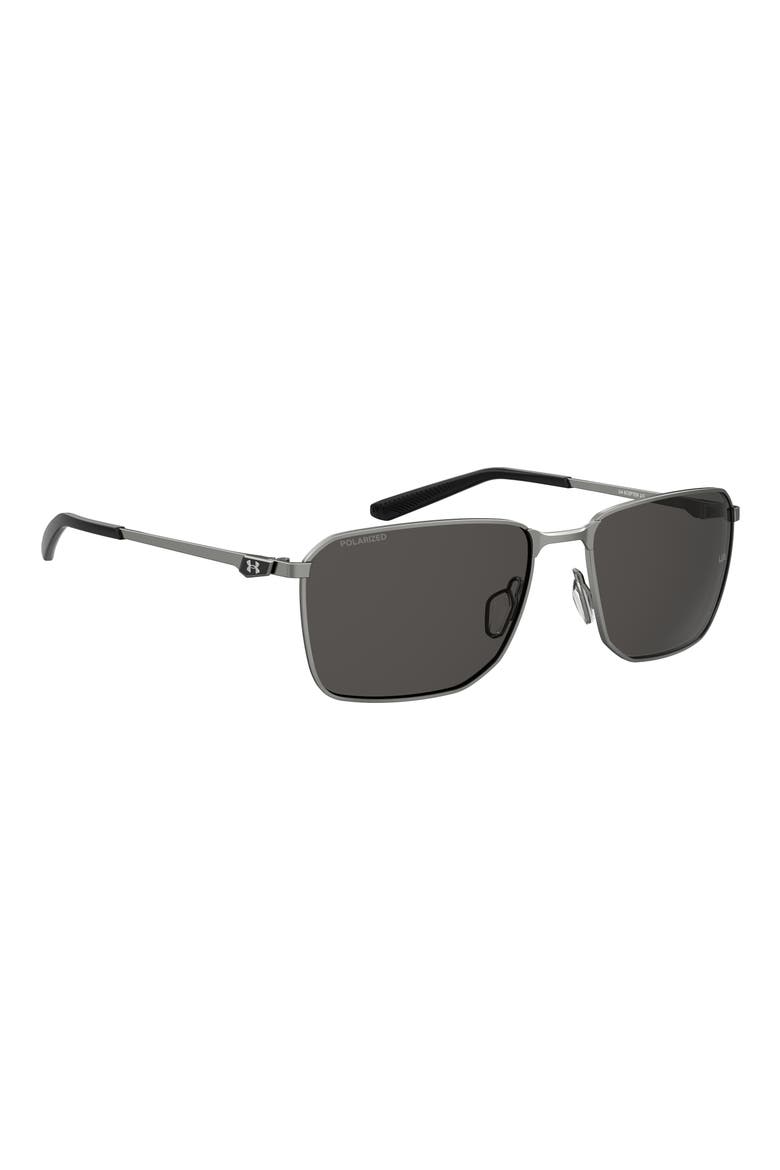 58mm Rectangular Sunglasses, Alternate, color, RUTHENIUM/ GREY POLAR