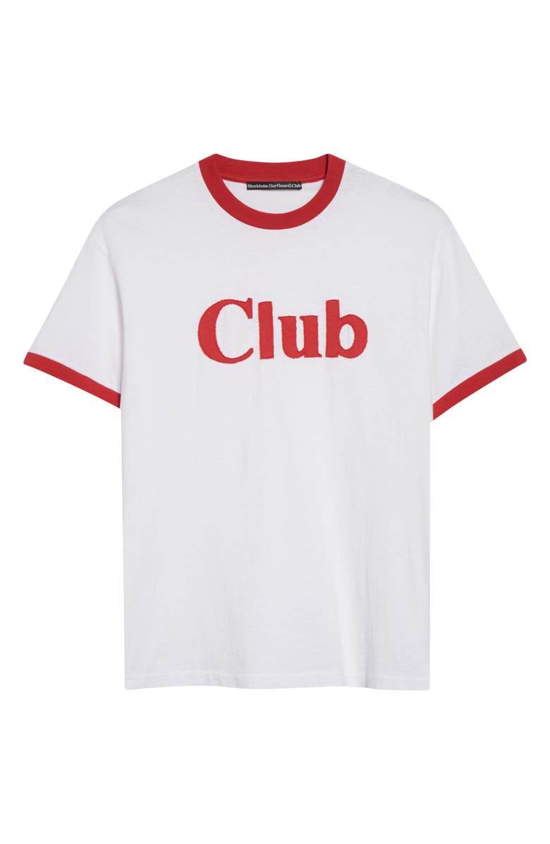 STOCKHOLM SURFBOARD CLUB Club Organic Cotton Ringer T-Shirt, Alternate, color, White